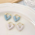 Multi color Korean Jewellery S925 Needle Beautiful Heart Shape Earings for Girls - New Design Korean Jewellery For Girls. 