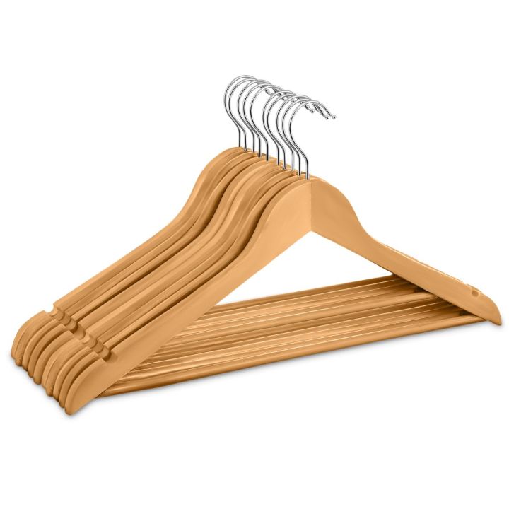 Set Of 1, 3, 6, 12 Wood Hanger, Non-Slip Wooden Hangers, Laundry Cloths Wooden Hanger, Solid Wooden Closet Hanger