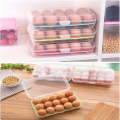 15 Grids Transparent Egg Storage Box, Single Layer Egg Storage Container, Egg Trays With Plastic Lid. 
