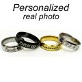 Custom Rings Engraved With Your Name Text Signature Handwriting Men Lady Uni Stainless Steel Titanium Ring. 