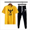 Christiano Ronaldo printed summer track suit for men & boys (T-shirt+trouser). 