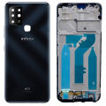 Infinix Hot 10 Middle Frame Housing With Side Button and Camera Lens Complete Body Casing Replacement For Hot 10 - Black. 