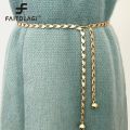 Metal Ball Pendant Waist Chain Women Thin Belt Gold Sliver Color Long Girdle Female Strap For Dress Skirt Decorative Waistband. 