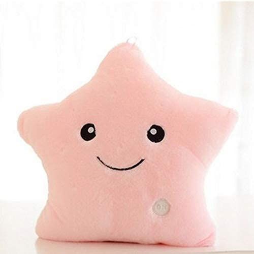 Creative Toy Luminous Pillow Soft Stuffed Plush Glowing Colorful Stars Cushion Led Light Toys Gift for Kids Children Girls and Boys
