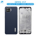 Oppo F17 Housing Middle Frame With Side Button and Camera Lens Complete Body Casing Replacement For F17 - Blue. 