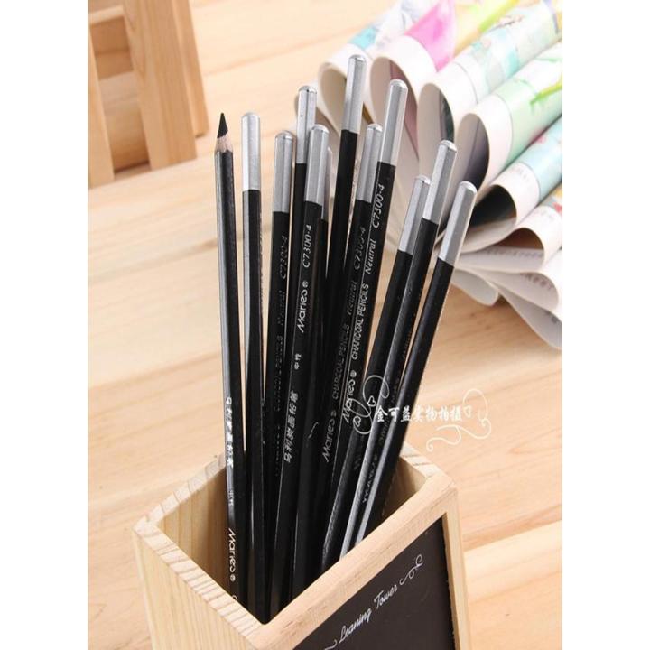Maries Pack Of 6 Charcoal Pencil (3 Soft And 3 Hard) - 6 Pencils Marie's charcoal pencils