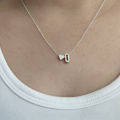 Letter Alphabet Heart Pendant Necklace First Name Plated Metal Chain Women Girls Gift. 