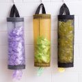 [Featured] Kitchen Plastic Mesh Dispenser Organizer Trash Bags/Wall Mounted Reusable Hanging Trash Bag Dispenser Storage Pouch. 