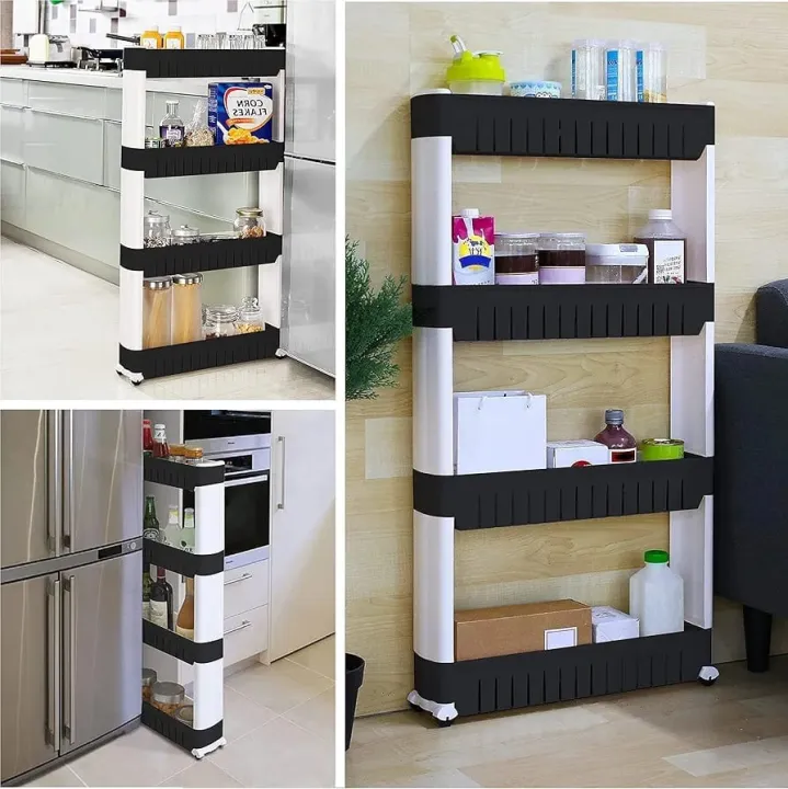 Premium%204%20Layers%20Storage%20Organizer%20Smart%20Rack%20In%20Multicolor,%20True%20High%20Quality%20Plastic,%20Moving%20Wheels,%20Hanging%20Hooks,%20Multi%20Purpose%20Space%20Saver%20Rack%20(Dimension%20Length%2047cm%20Hight%2096.5cm%20Width%2017cm)%20-%20Image%203