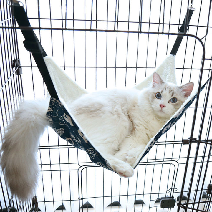 Cat Hammock Bed Swing Cats Hanging Fun Pets Furniture Beds Winter Navy Blue S