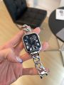 Silver Band For Apple watch 8 7 41mm 45mm 40mm 38mm 42mm 44mm for iWatch Ultra 49mm Series 7 6 5 se 4 3 2 1 Loop Strap Bracelet. 