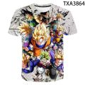 Animation dragon ball 3D printed casual sports youth round neck breathable short sleeve T-shirt. 