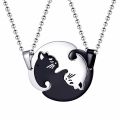 Us Stock Uloveido Matching Cat Necklace Pendant For Men Women Couple Necklace Pendant Stainless Steel Jewelry Sn156. 