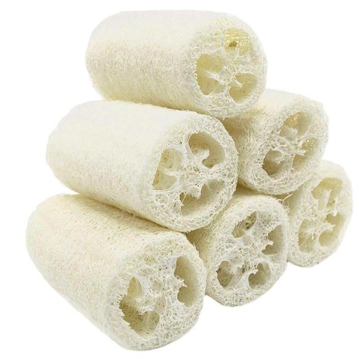 NATURE 6 Pack of Organic Loofahs Loofah Spa Exfoliating Scrubber natural Luffa Body Wash Sponge Remove Dead Skin Made Soap