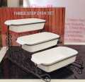 Premium Quality Three Step Serving Dish Set - Material Ceramic - Dish Size 10"- Super Quality Three Step Serving Dishes Set With Metal Black Stand.. 