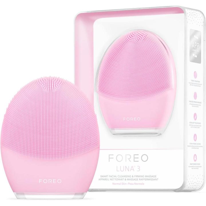 FORÉO LUNA 3 Facial Cleansing Brush for Normal skin, Anti Aging Face Massager, Enhances Absorption of Facial Skin Care Products, For Clean & Healthy Face Care, Simple & Easy, Waterproof