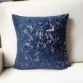 16x16 Geometric Glitter Velvet Cushion Cover with Silk Back and Side Zipper for Sofa Decor. 