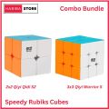 (Combo Pack) Original Qiyi 2x2 and 3x3 Rubik Cubes Sticker Less Qiyi Warrior S Best Quality Fast Magic Speed Cube Educational Puzzle Toys. 