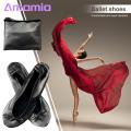 Wide Feet Dance Shoes Foldable Ballet Shoes with Storage Bag Soft Breathable Easy to Clean Dance Slippers for Yoga More. 
