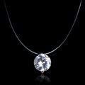 Zircon Pendant Shiny Choker For Women Fishline Necklace Transparent Invisible Line. 