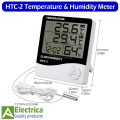Digital HTC-1 HTC-2 HTC-2A LCD Indoor Outdoor Thermometer Hygrometer Temperature Humidity Meter  Thermometer Tester With Clock HTC-1/2/2A by Electrica. 