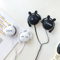 Cute Student Earphone Cartoon Animal Headset Hanging Ear Headphones Comfortable Mini Earbuds For Kid Girls Gift. 