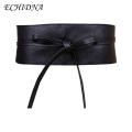 ECHIDNA Restraint Corset Belt Stylish Wide Corset Belt with Bow Tie Slimming Faux Leather Waistband for Women Adjustable Elastic Waist Strap Perfect for Fashionistas Women Corset Belt. 