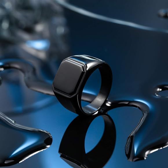 High Quality Black Onyx Fashion Ring For Men Turkish Handmade Punk Ring