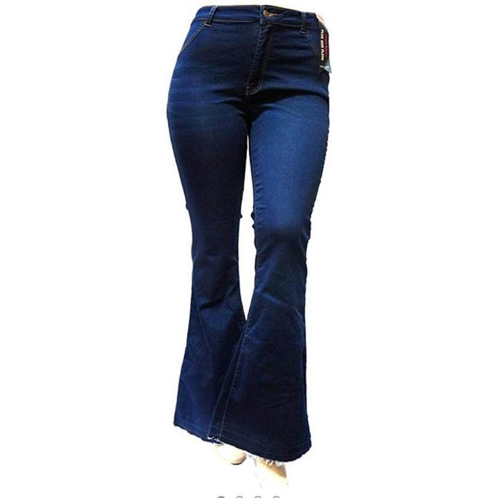 DARK BLUE BELL BOTTOM FLARED JEANS FOR HER