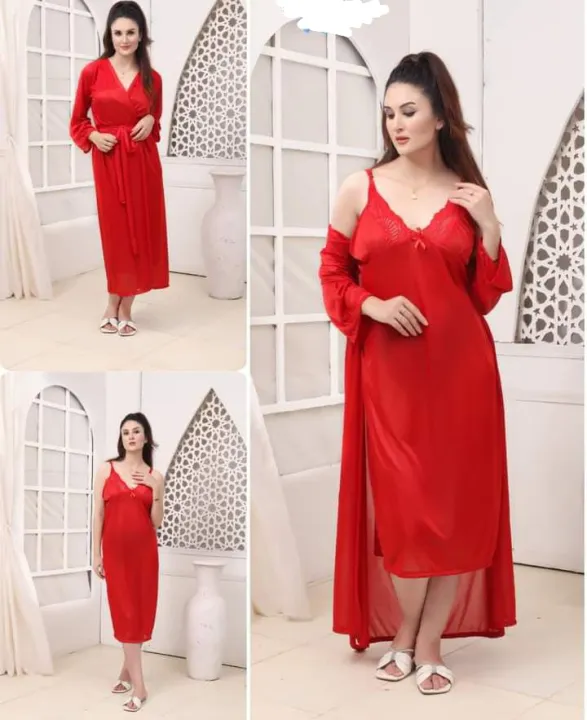 Nighty%20Set%202%20Piece%20Night%20Wear%20For%20Women%20/%20Sleepwear%20Nighty%20(GOWN%20+%20Inner%20Dress)%20Blue%20-%20Image%203