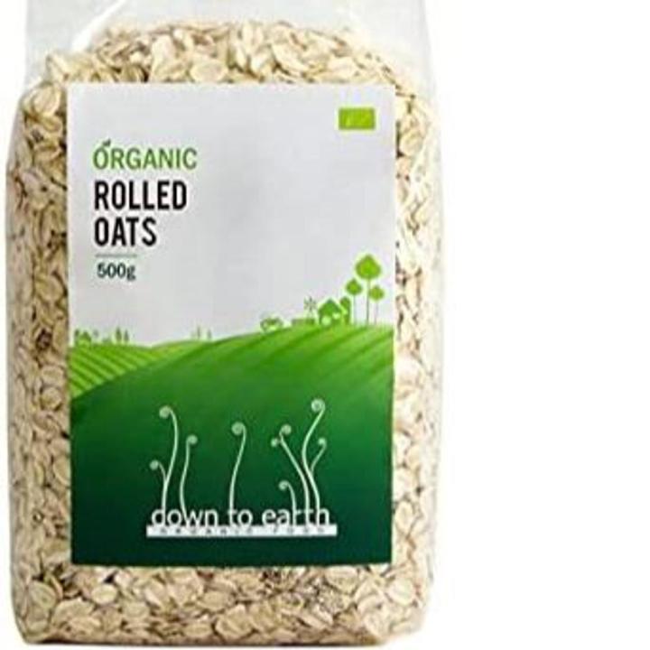 Organic Rolled Oat Flakes By Down To Earth, Healthy Breakfast Cereals, High Fiber Oat Flakes Improves Digestion- 500 gms
