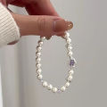 Youbo Shijia Round Pearl Purple Bracelet French Light Luxury Niche Design Exquisite Bracelet Jewelry. 