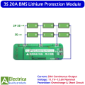 3S 20A BMS 11.1V–12.6V Lithium Battery Protection Module for 18650 Li-ion DIY Projects by Electrica. 