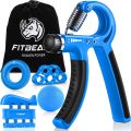 Hand Grip Strengthener Workout Kit (5 Pack) Forearm Grip Adjustable Resistance. 