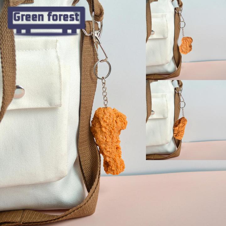 Food Keychain Realistic Fried Chicken Keychain Cute Food Pendant for Bags Keys Popular in Asia Simulated Food Decoration