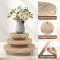 DESCENTE Wooden Round Pedestal Handcrafted Wooden Plant Stand for Indoor Outdoor Home Decor Stylish Flower Pot Holder with Wood Legs Buyers' Favorite Wooden Plant Pot Stand. 