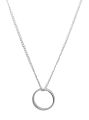Sterling Silver Band Ring Cum Circle Chain Pendant Necklace Locket for Girls Women Boys And Men. 