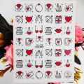Kiss Red Lips Stickers for nails Design Self adhesive Nail Art Decoraciones Sliders Foil Manicure Accessories. 
