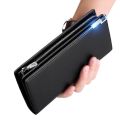 Imported Business Long Card Holder Wallet For Men Leather Bifold Wallets with Zipper Hand Clutch for Men's in Black and Brown Mobile Wallet with Wristlet Wallets. 