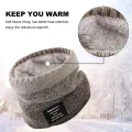 ZEBF-Winter Scarf for Men Fleece Ring Bandana Knitted Warm Solid Scarf Women Neck Warmer Thick Cashmere Hot Handkerchief Ski Mask. 