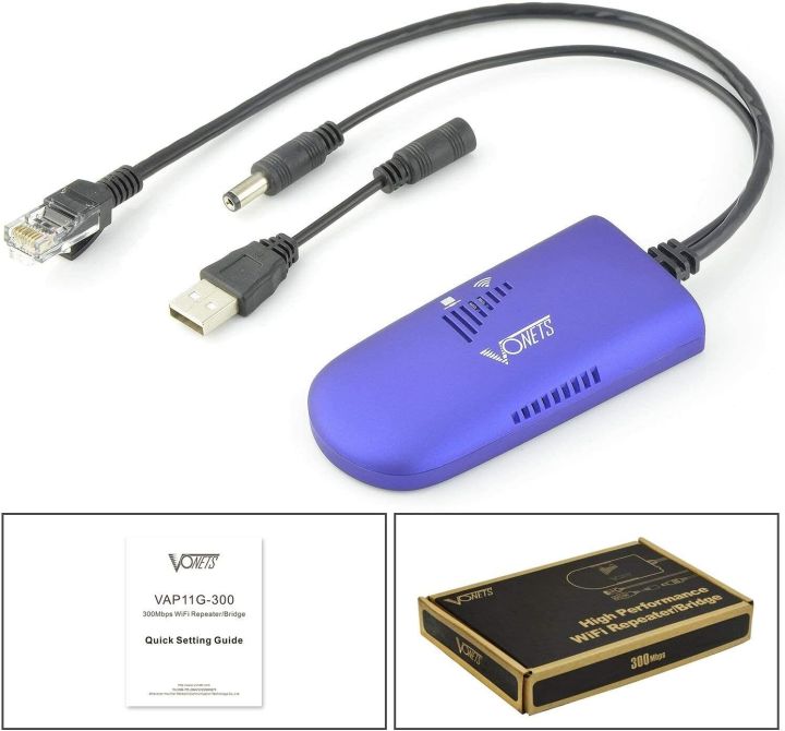 VONETS VAP11G-300 WiFi Bridge 2.4GHz WiFi to Ethernet ConvertWiFi RepeaterPoint to Point with RJ45 Male DCUSB Powered for PLC IP Camera Printer Medical Devices Network Devices ORIGINAL UK ZONE STOCK