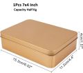 Pack of 2 - Multipurposed Tin Storage Box, Tin Boxes with Lids, Empty Metal Tins, Portable Metal Container Organizer for Cookies, Candy, Treats, Gifts, Gifts and Crafts. 