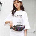 Pack Double Zipper Colorful Girls Bum Bags Messenger Chest Bags   Pouch Purse Fashion Printed Waist Bag Women Fanny. 