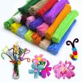 Pipe Cleaner Velvet Sticks-Dried Flowers-Rainbow Colors-Chenille Stem. 