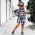 Fashion Infant Baby Kid Girl Summer Autumn Dress Clothes Long Sleeve Plaids Shirt Dress Casual Outfit Clothes For 18M-5Y. 