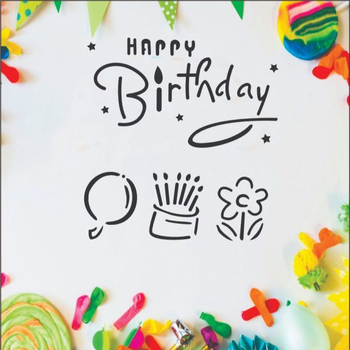 Happy Birthday stickers for Birthday Party Decorations DIY Decals elegant decor, Kids room decoration
