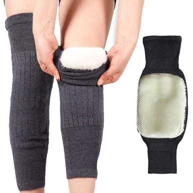 2pcs Warm Wool Knee Pads, Cashmere Wool Knee Brace Pads, Elastic Knees Slee