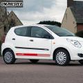 2PCS  WAGONR Turbo RS Side Skirt Stripes Car Styling Door Decor Stickers Auto Customized Body Decal Racing Sport For Suzuki WAGONR. 
