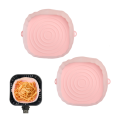 2Pcs Air Fryer Silicone Basket Silicone Mold Airfryer Oven Baking Basket Tray Pizza Fried Chicken Pan Liner Accessories. 