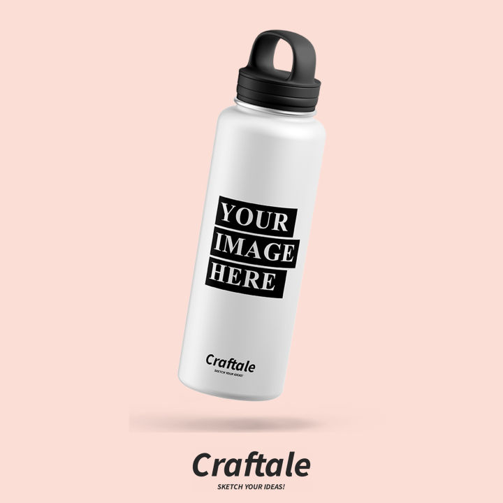 Silicon Customized Water Bottle with your Picture, Logo and Name | Craftale